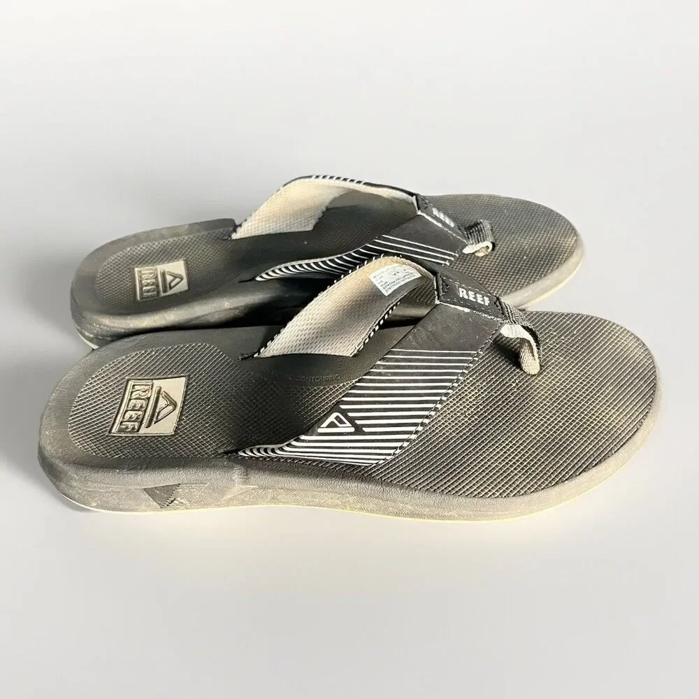 Reef Men's 8 Phantom II Sandals Black White